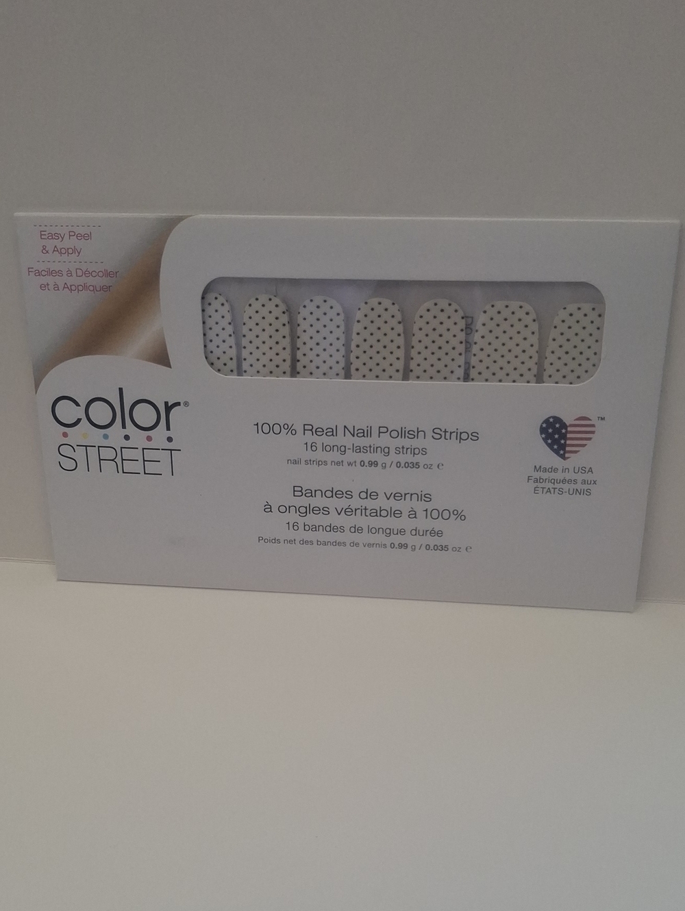Color Street White Nail Strips with Black Polka Dots - Do or Dot
